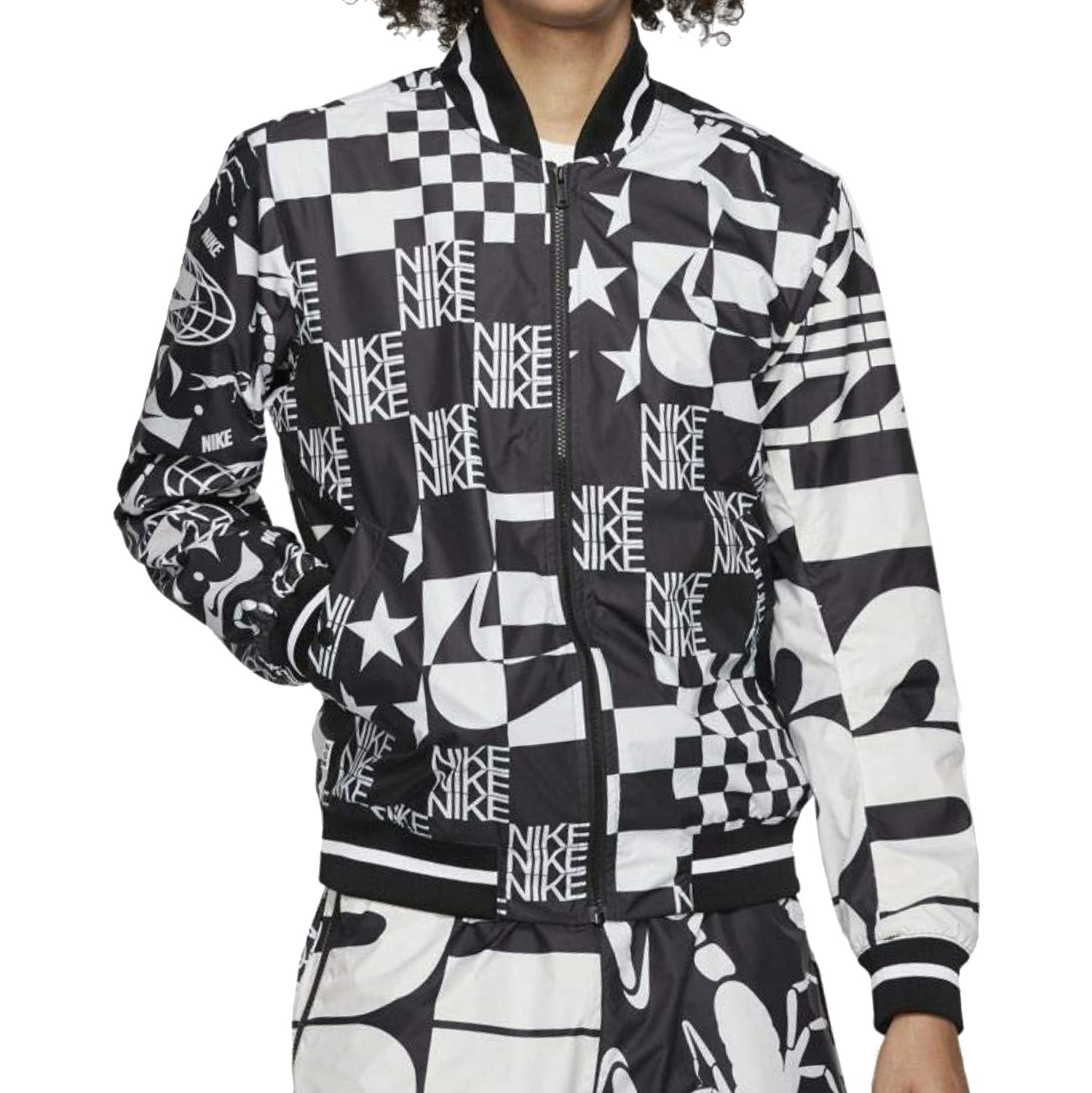 Nike Mens White/Black Bomber Jacket $160