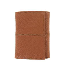 Cole Haan Men's Slim Pebbled Leather Tri-Fold Trifold Wallet - Cognac