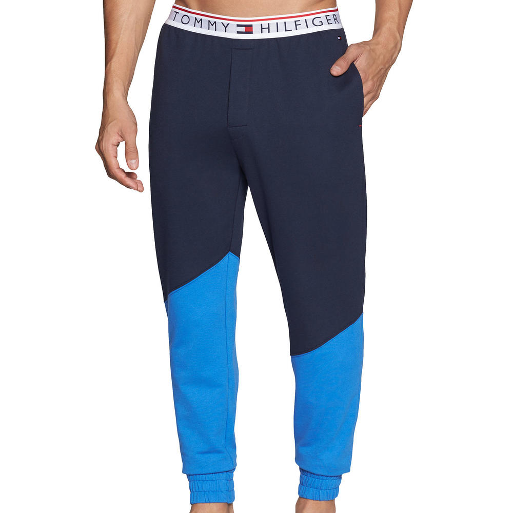 Tommy Hilfiger Mens Blues Color Block Pajama Sweat Pants $59