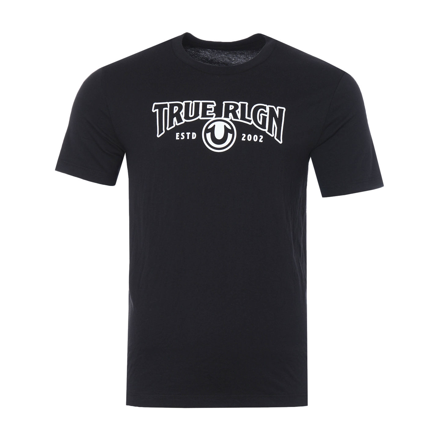 True Religion Mens Black TRUE RLGN Graphic Crewneck T-Shirt $59