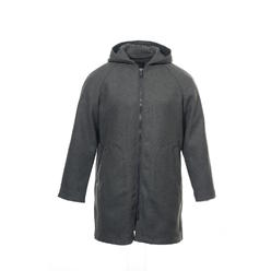 Lacoste Men's Gray Heather Wool Blend Hooded Overcoat $495