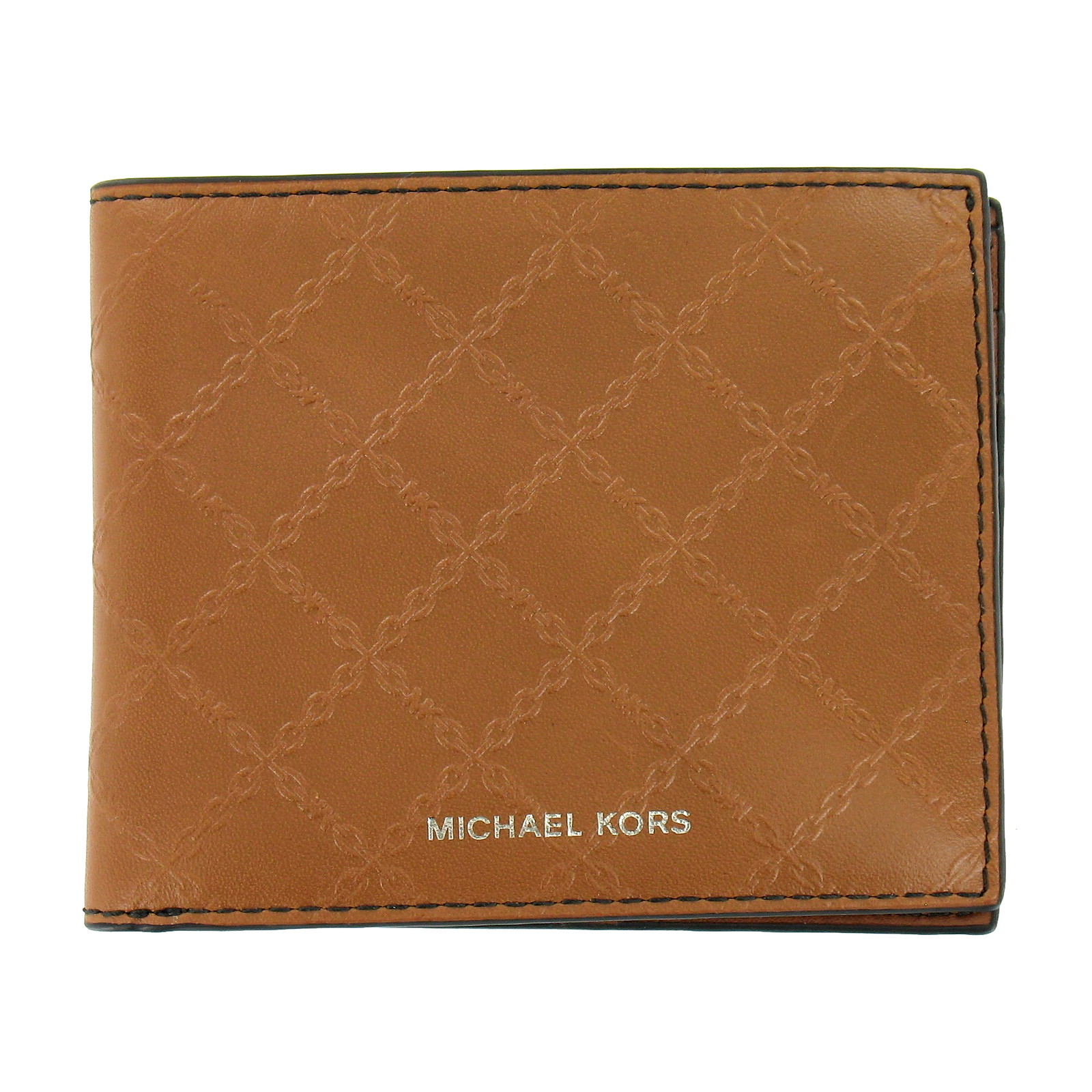 Michael Kors Andy Mens Luggage Leatehr Slim Billfold Bi-Fold Wallet $98
