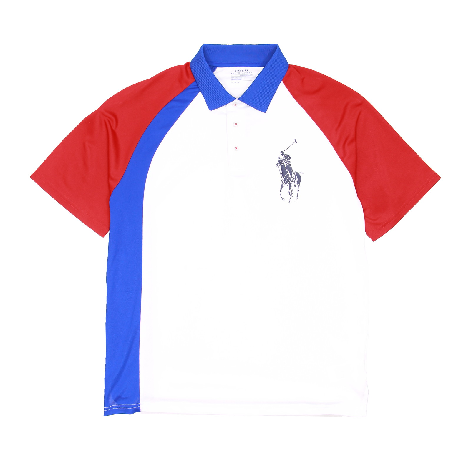 Ralph Lauren POLO Ralph Lauren 'Performance' Mens Red/White/Blue Color Block Polo Shirt $98