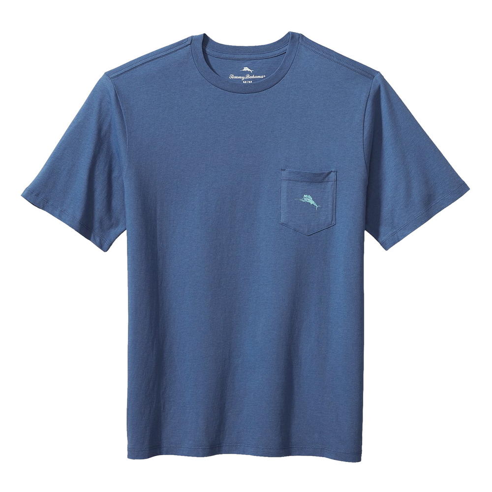 Tommy Bahama Mens Blue All Hands On Deck Graphic Cotton Crew T-Shirt $50