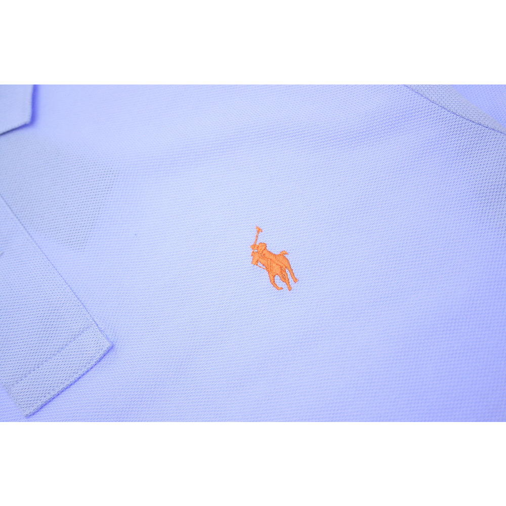 Ralph Lauren Polo Ralph Lauren Mens Blue Custom Slim Fit Mesh Polo Shirt with Embroidery $90