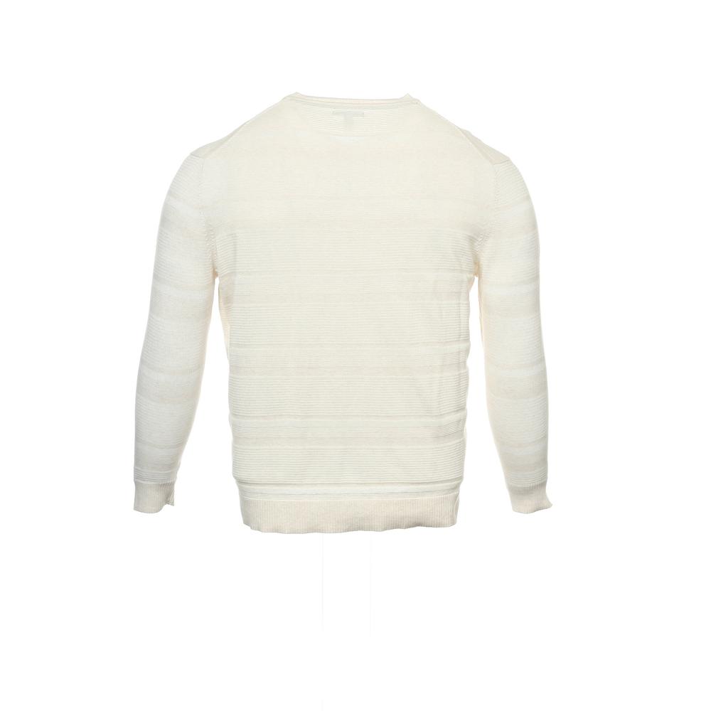 Alfani Ivory Horizontal Striped V-Neck Sweater