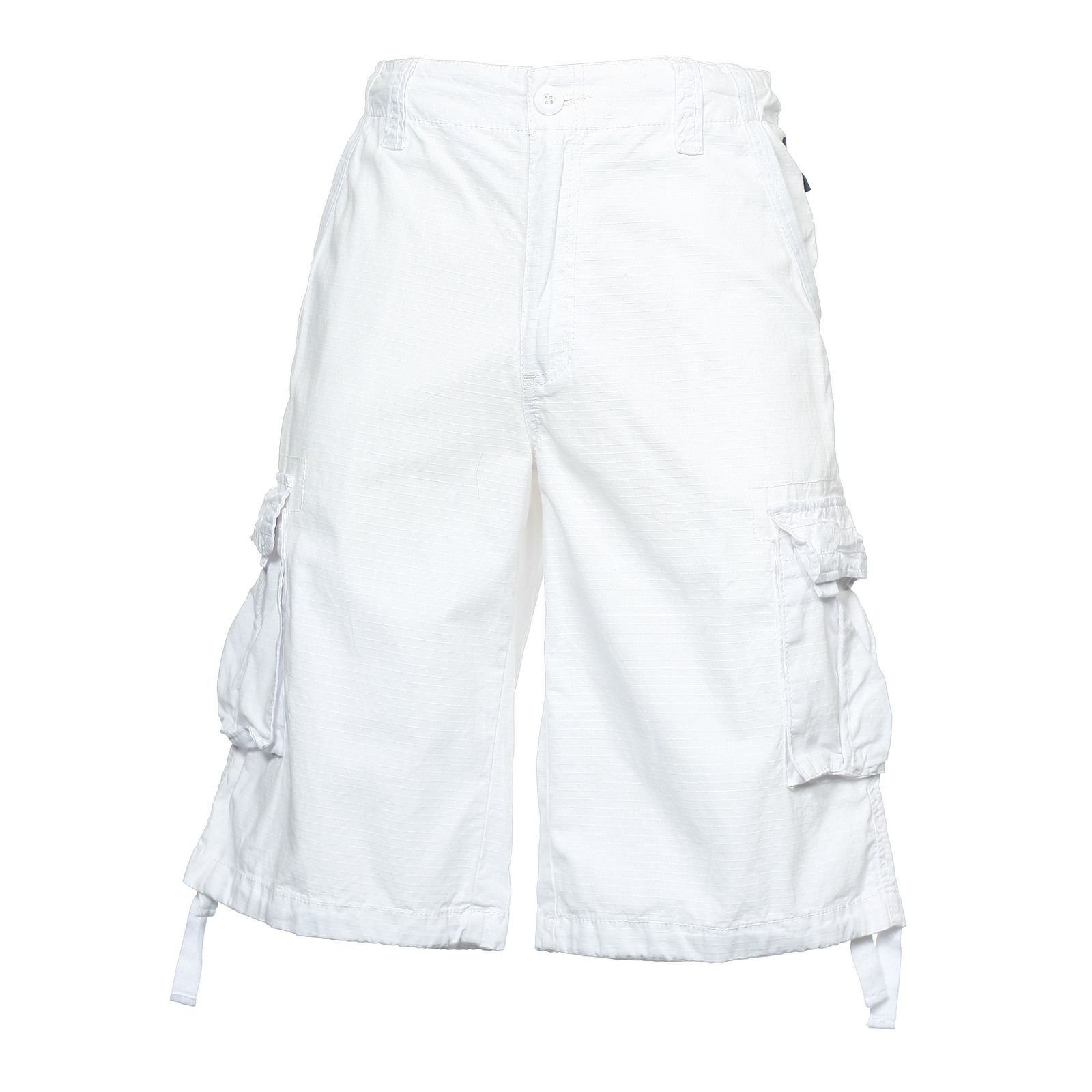 Ecko Unltd Unlimited Men's Bleach White Cotton Utility Cargo Shorts