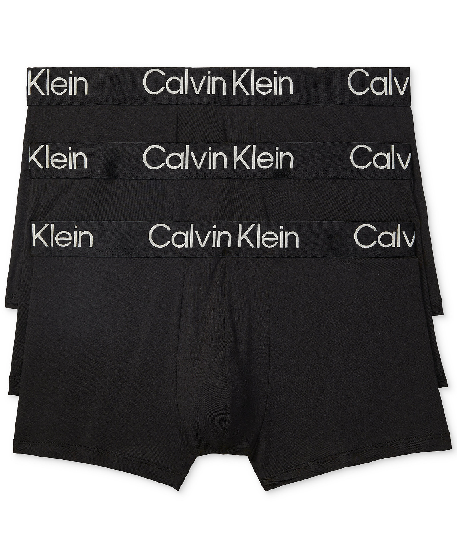 Calvin Klein Men's 3-Pack Black Ultra Soft Modern Stretch Modal Trunks Underware