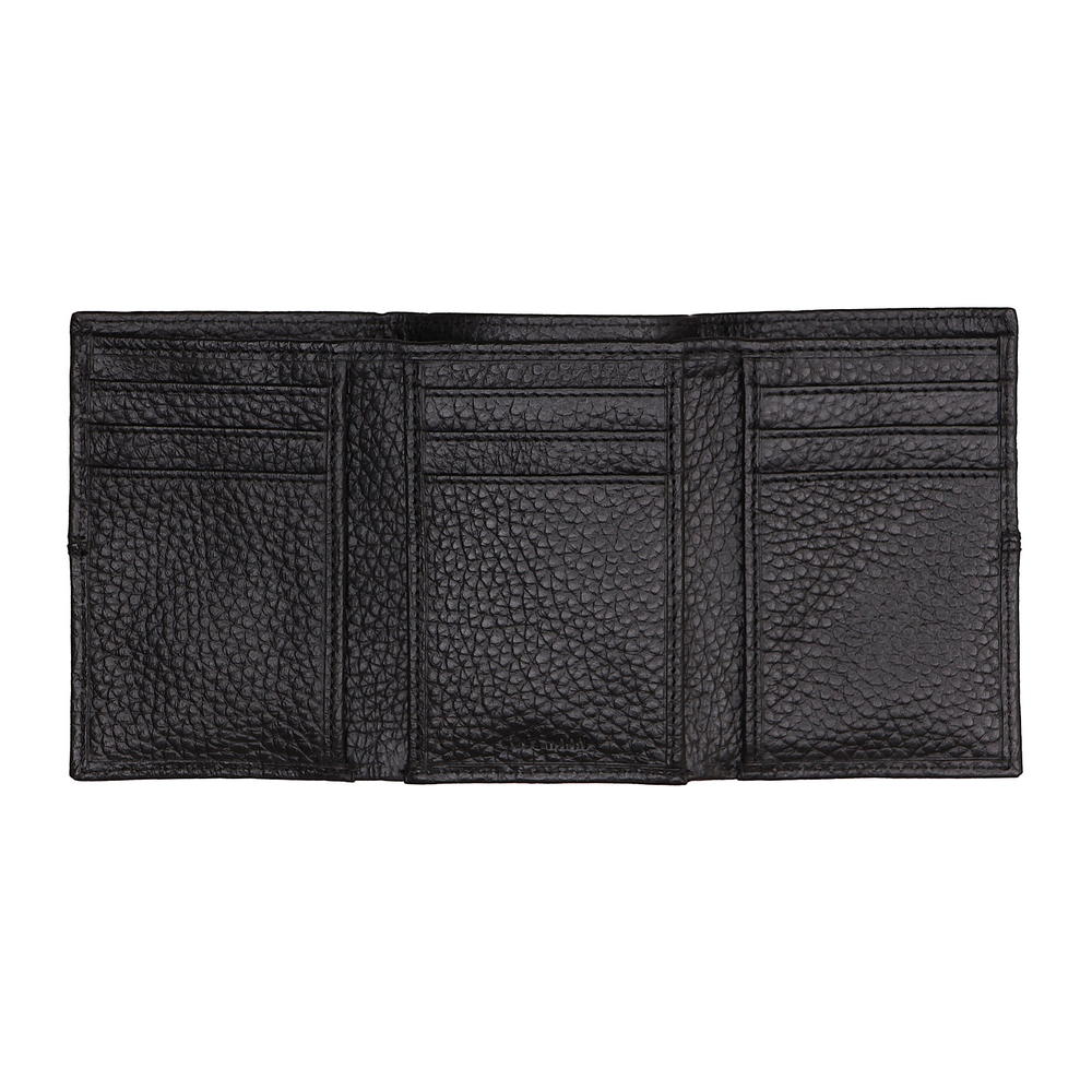 Cole Haan Men's Black 100% Genuine Leather Tri-Fold Wallet
