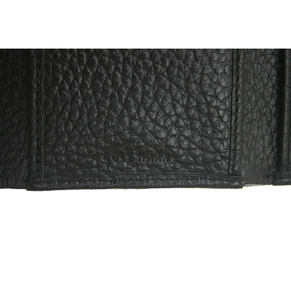 Cole Haan Men's Black 100% Genuine Leather Tri-Fold Wallet