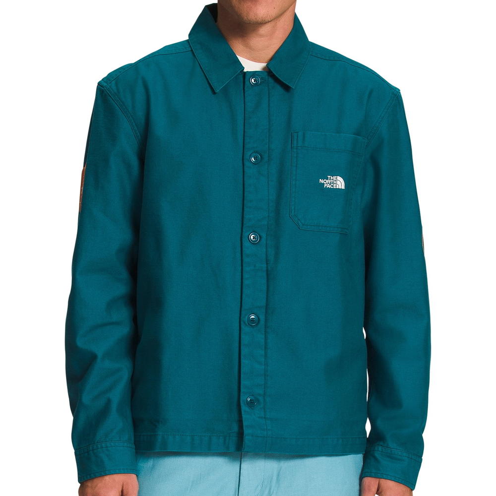 The North Face Valley Shacket Men's Blue Coral Cotton Shirt Jacket $150