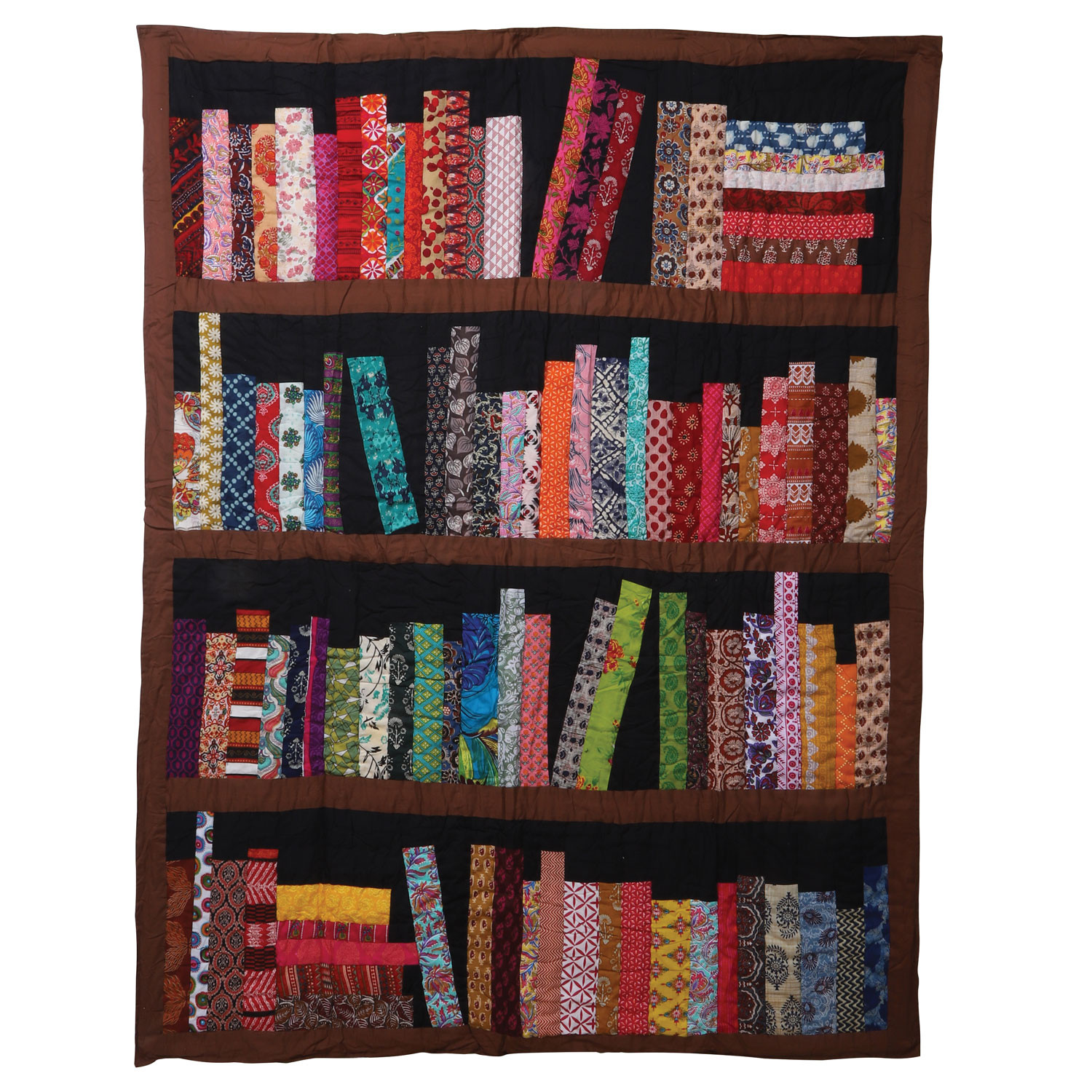ART & ARTIFACT Bookshelf Throw Blanket - Reversible Library Book Cotton Quilt