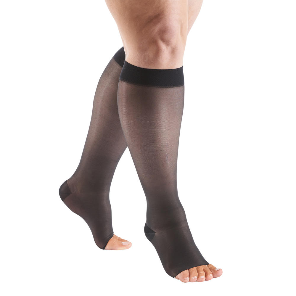 Support Plus Women's Wide Calf Moderate Compression Open Toe Knee High