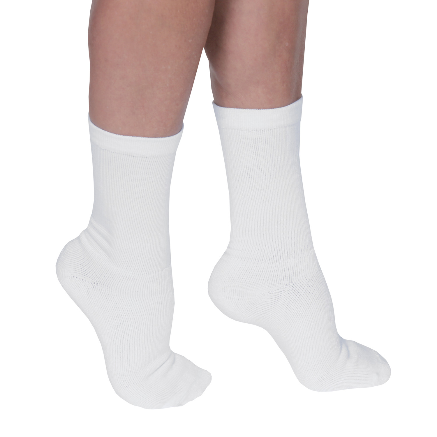Elastic Therapy Support Plus Unisex Mild Compression Socks - Coolmax Opaque White Crew