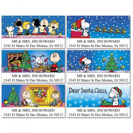bigbolo psu y128 peanuts christmas fun deluxe return address labels