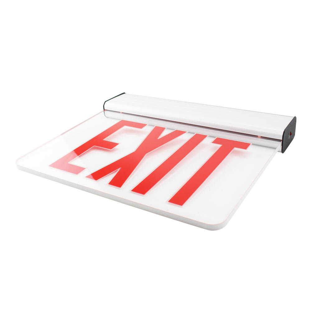 Juno Lighting NAVILITE NNYXES1RAA NY EDGE LIT LED EXIT SIGN RED LETTERS CLEAR GLASS EMERGENCY