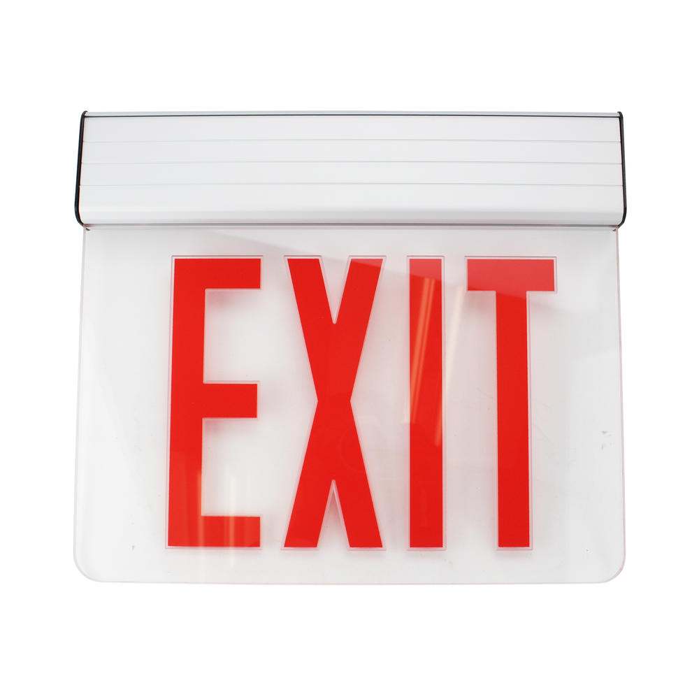 Juno Lighting NAVILITE NNYXES1RAA NY EDGE LIT LED EXIT SIGN RED LETTERS CLEAR GLASS EMERGENCY