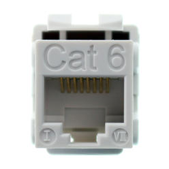 Structured Cable Products STRUCTURE CABLE PRODUCTS CAT6-JACK-WT CAT6 KEYSTONE JACK INSERT, RJ45, WHITE