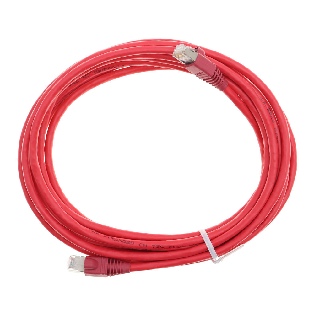 LEVITON 6S560-20R SHIELDED CAT6 PATCH CABLE, RED, BOOTED, 20-FEET