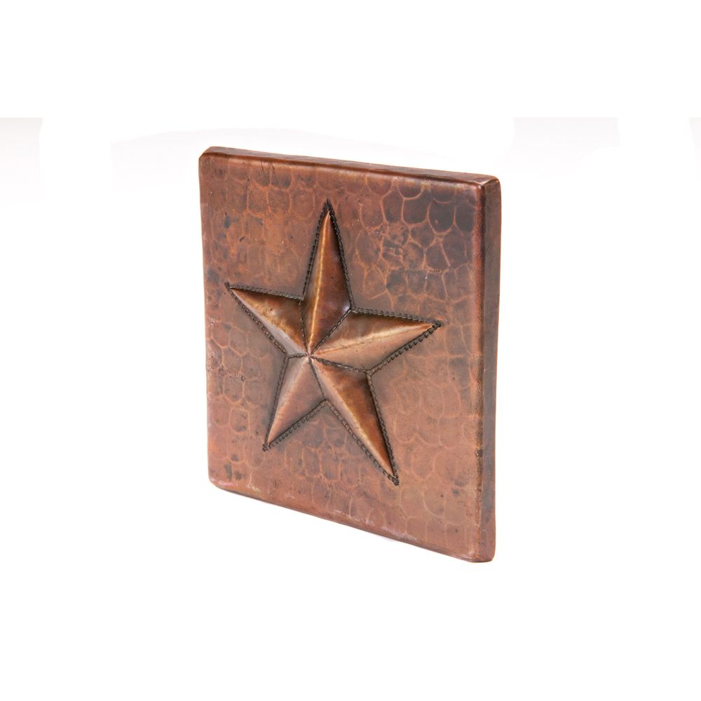 Premier Copper Products T4DBS 4" x 4" Copper Star Tile