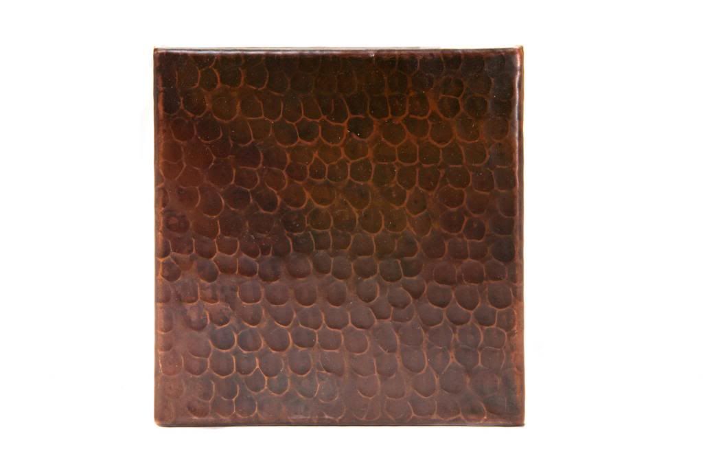Premier Copper Products T6DBH 6" x 6" Copper Hammered Tile
