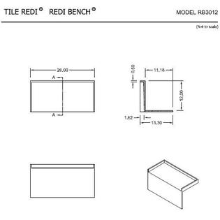 Tile Redi Rb3012 Kit Shower Bench 26 L X 12 D X 12 H For 30 D