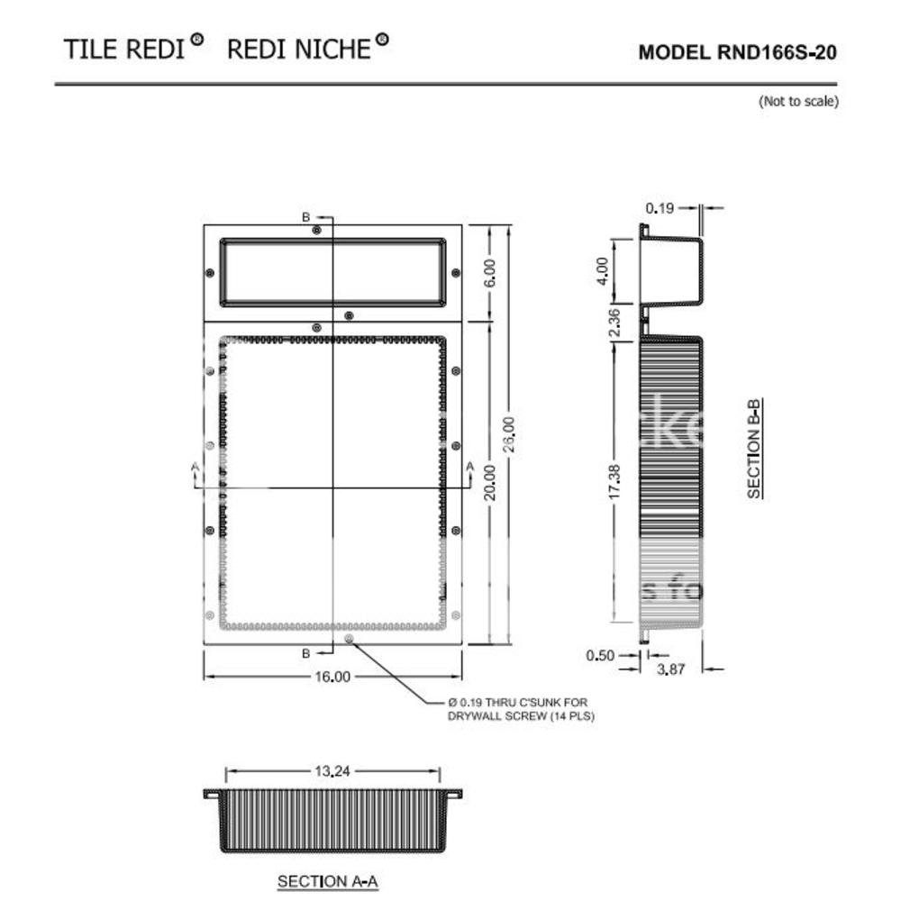 Tile Redi RND166S-20 Double Niche Set - Recessed Shower Shelves