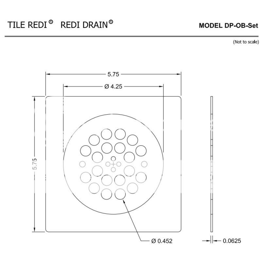 Tile Redi DP-OB-Set 2-Piece Shower Drain Cover Set - Oil Rubbed Bronze