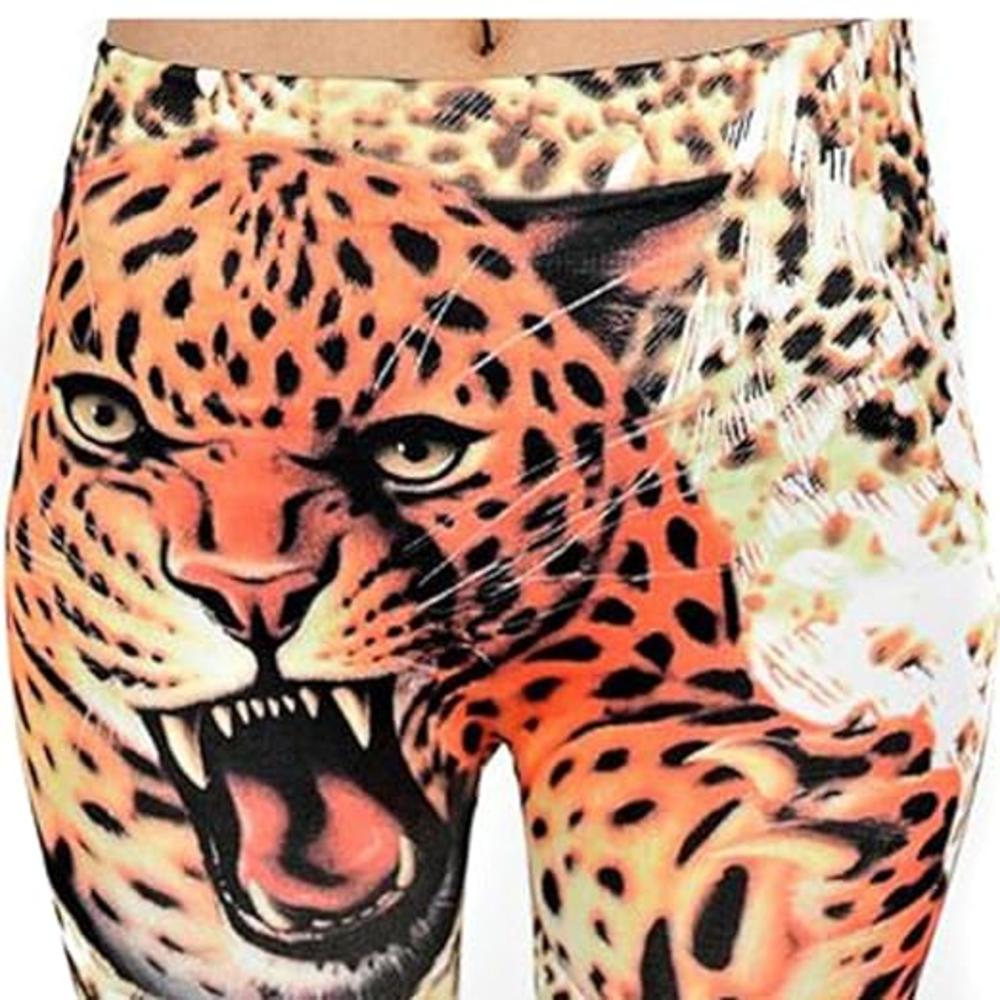 Cali Chic Junior's Leggings Tiger Animal Print Ankle Stretchy Soft Pants Tights One Size HOT Item!