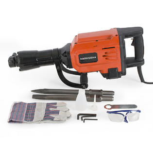 demolition concrete 2200w 1900rpm hammer jack tool 2pcs chisel wheel case arksen tools nails