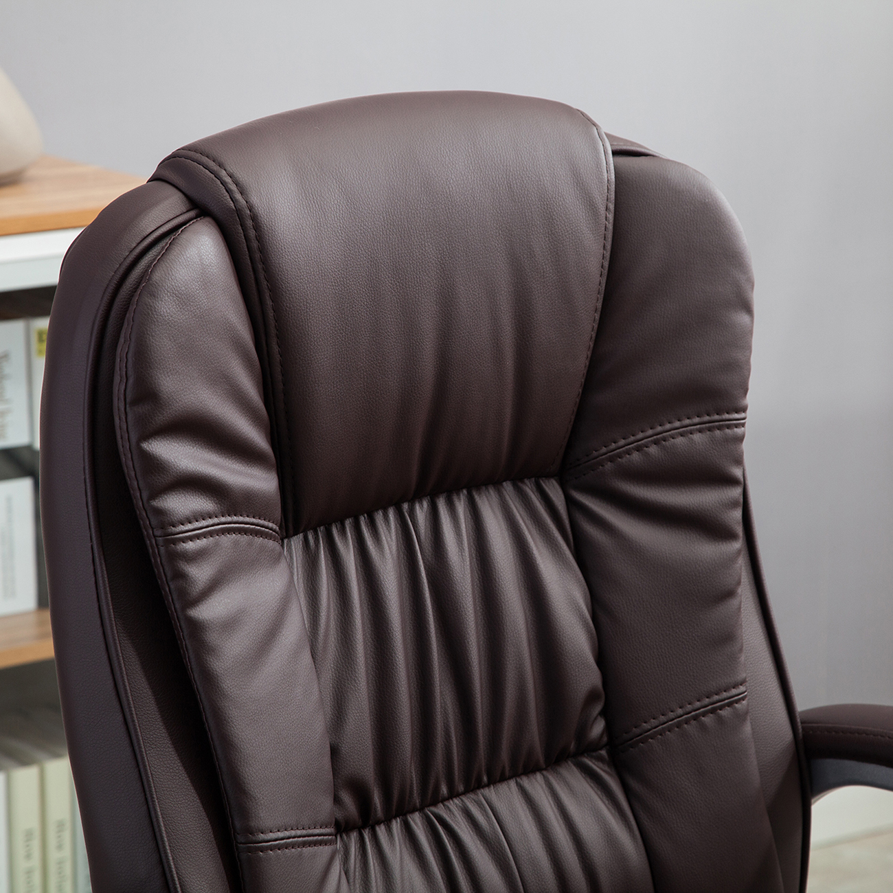 Belleze Ergonomic Office Leather Chair Executive Computer Hydraulic Belleze Ergonomic Office Leather Chair Executive Computer Hydraulic Brown