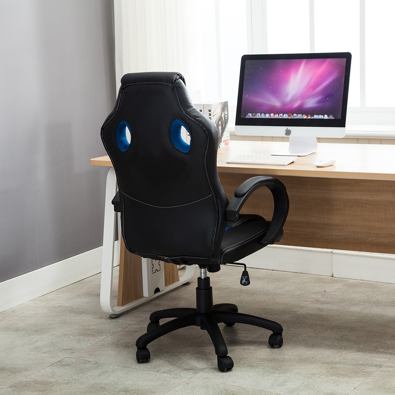 Belleze Racing High Back Office Chair PU Leather Computer Desk Belleze Racing High Back Office Chair PU Leather Computer Desk