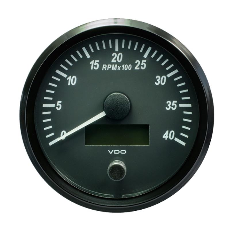 Vdo A2C3832800030 100 mm 12 - 24V SingleViu Tachometer - 4000 RPM
