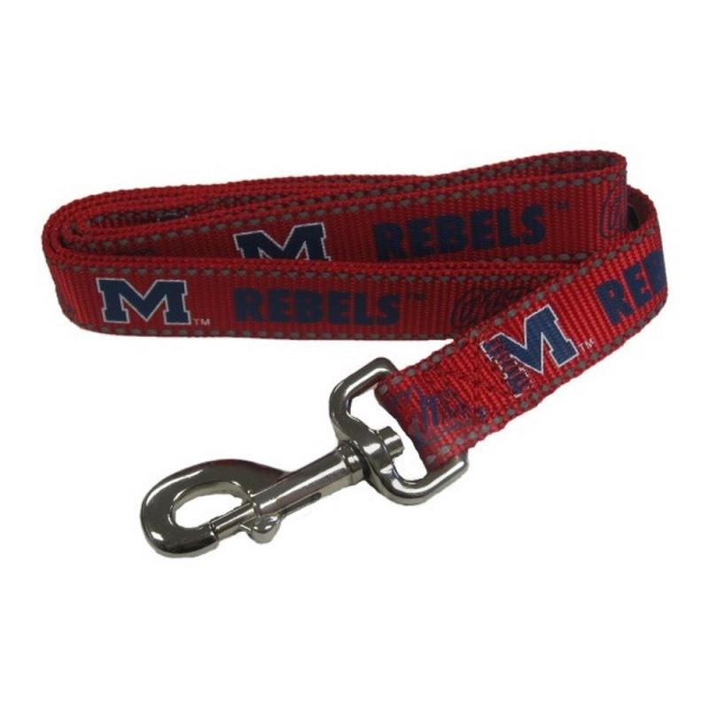 Pet Goods Manufacturing Ole Miss Rebels Pet Reflective Nylon Leash - Small