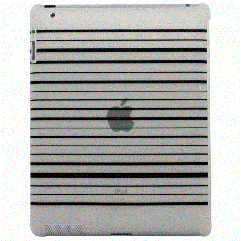 NUU BaseCase Stripe Protective Case iPad 2 & new iPad - Black St