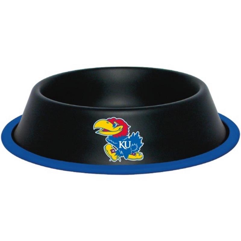 Hunter Kansas Jayhawks Gloss Black Pet Bowl