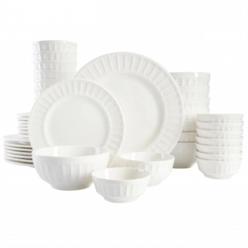 Gibson Home Gourmet Expressions Embossed Porcelain 40 Piece Dinnerware Set
