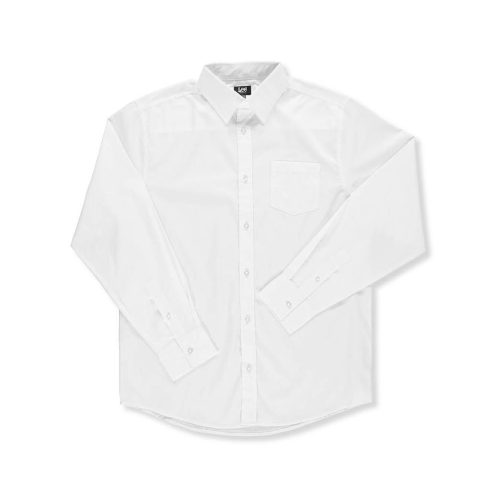 LEE Boys Lee Uniforms "Classic Fit" L/S Button-Down Shirt (Young Men's S - XXL) - white, xl