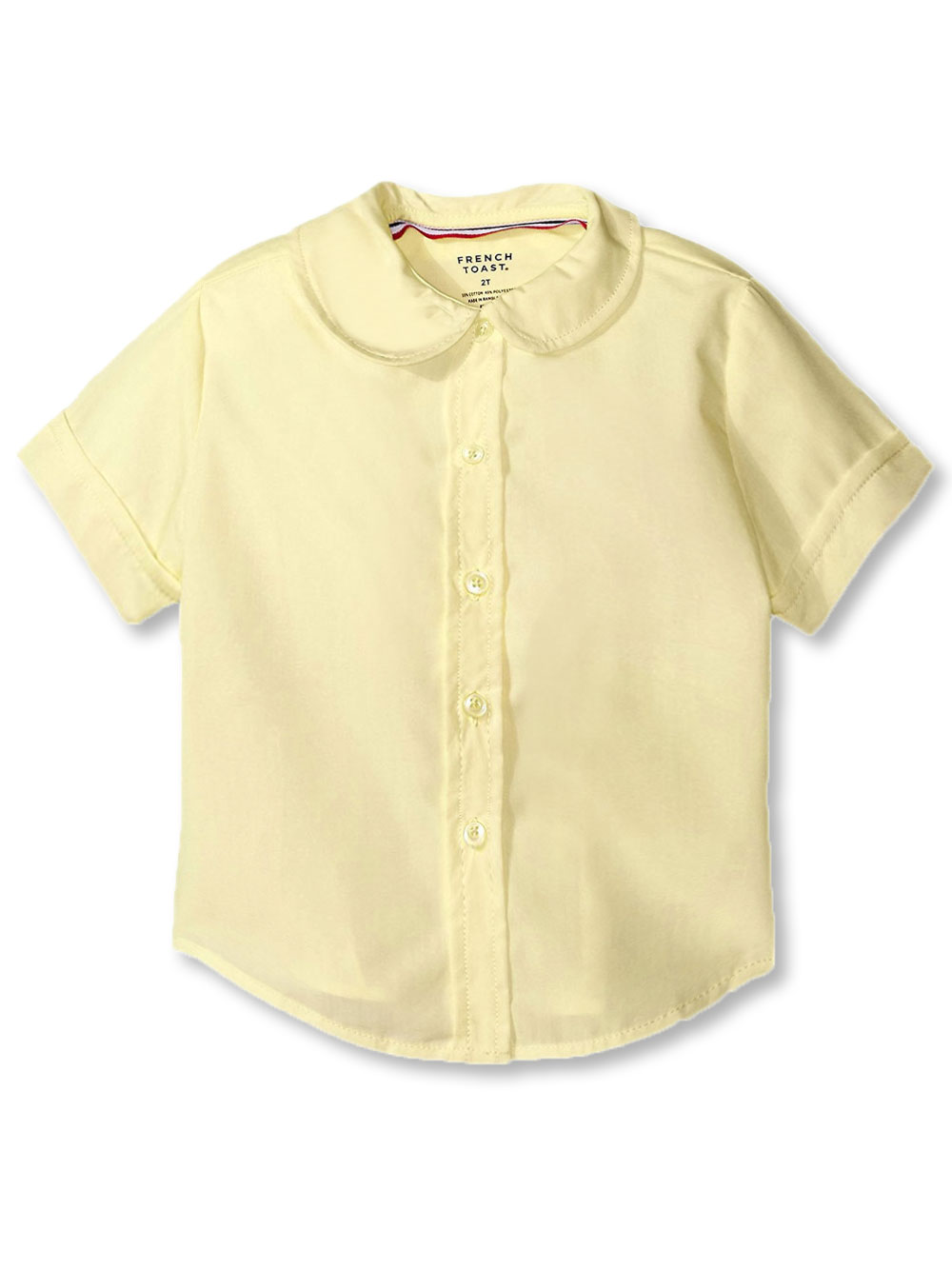 At School by French Toast French Toast Big Girls' S/S Peter Pan Fitted Shirt (Sizes 7 - 20) - yellow, 7