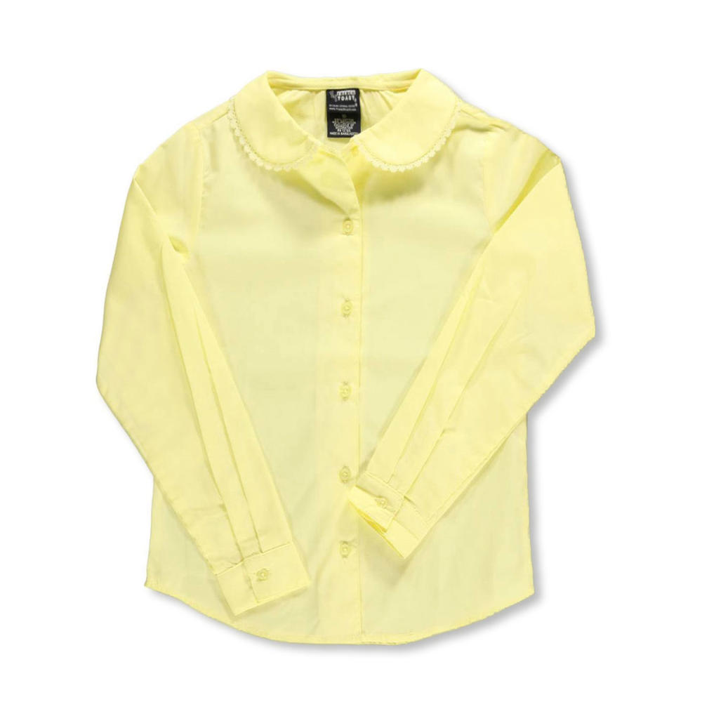 At School by French Toast French Toast Big Girls' L/S Blouse with Lace Edging (Sizes 7 - 20)