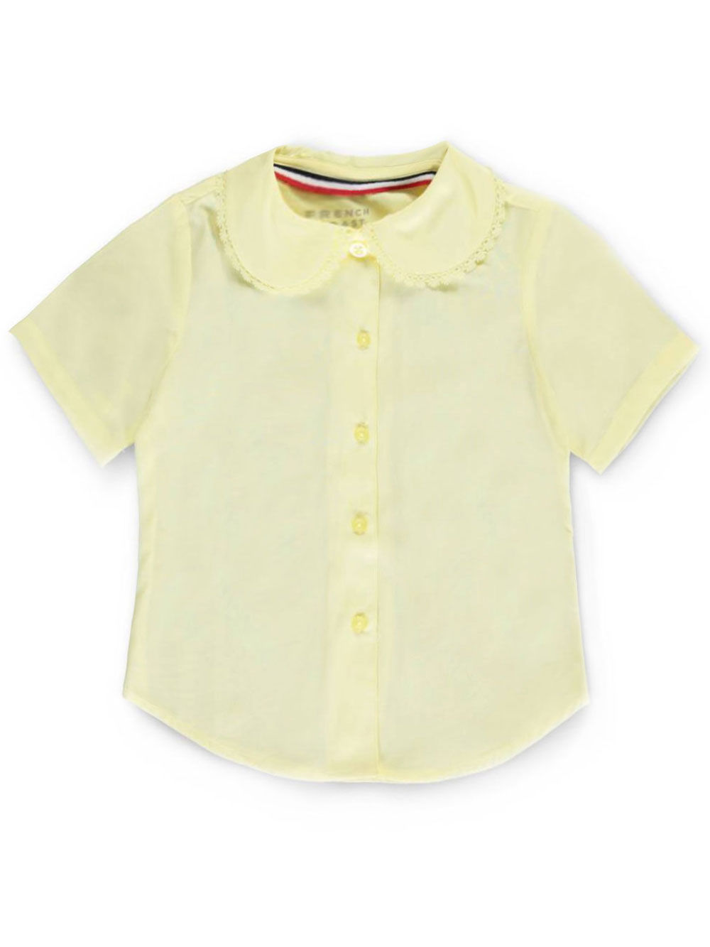 At School by French Toast French Toast Big Girls' S/S Peter Pan Lace Trim Blouse (Sizes 7 - 20)
