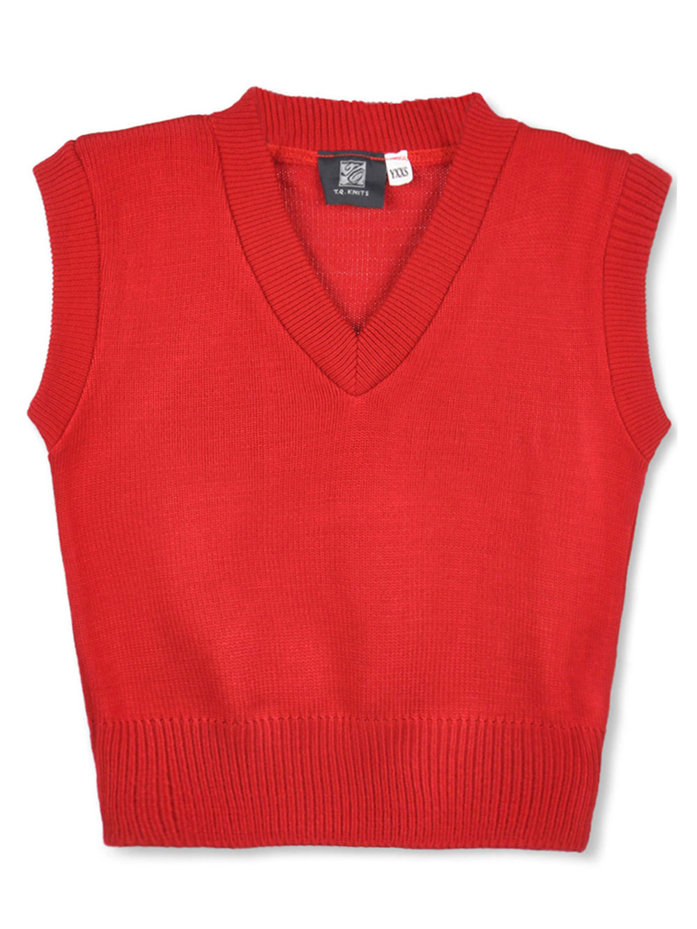 T.Q. Knits Girls T.Q. Knits Unisex Sweater Vest (Sizes 2 - 7) - red, 4 - 5/ xxs
