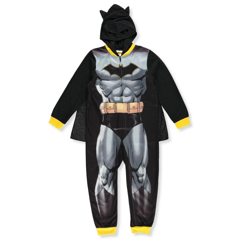 DC Comics Batman Boys Hooded 1 Piece Pajamas With Cape dc-comics-batman-boys-hooded-1-piece-pajamas-with-cape