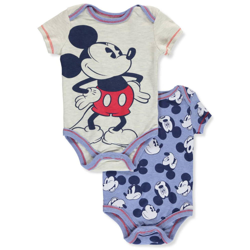 Disney Mickey Mouse Baby Boys 2 Pack Bodysuits