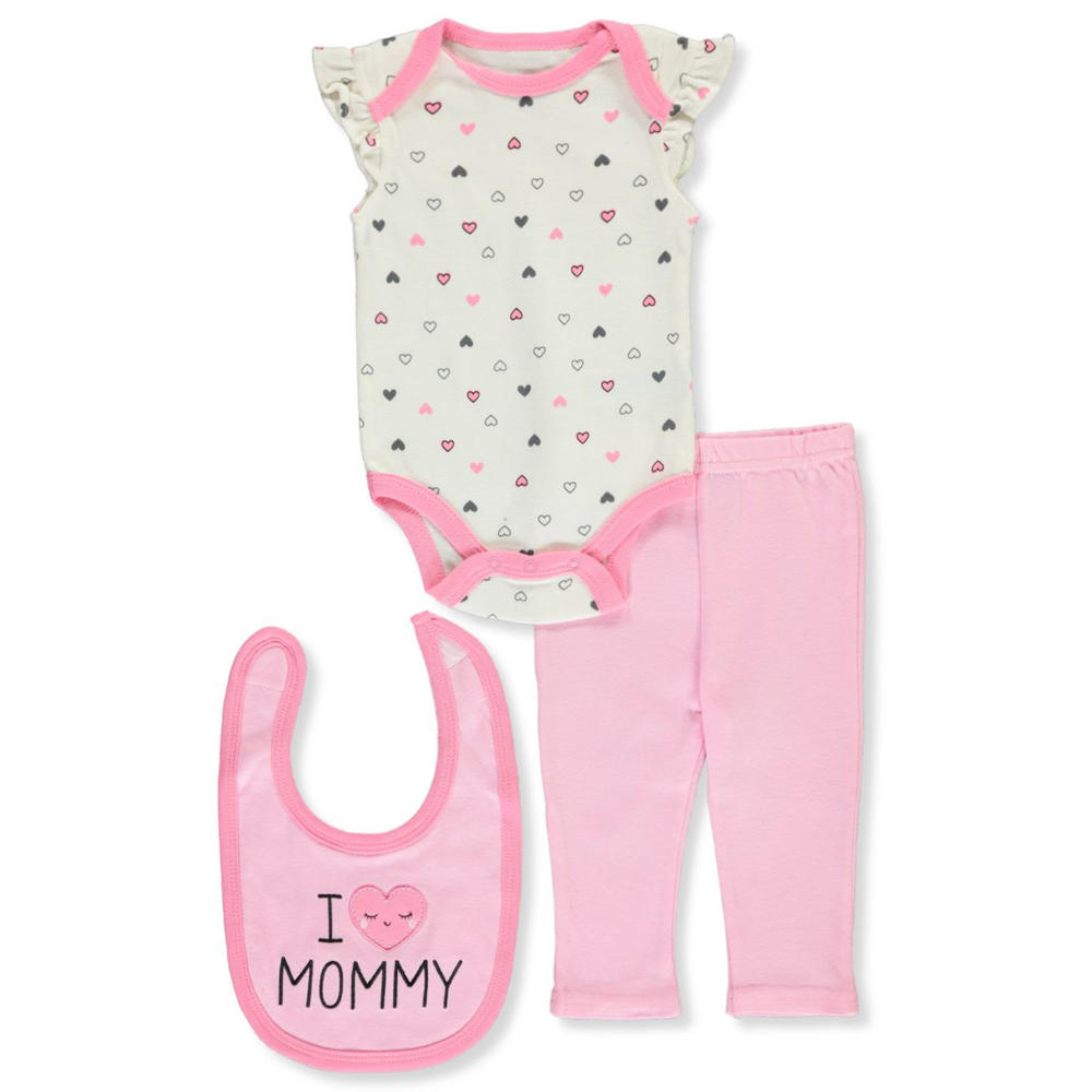 Bon Bebe Baby Girls Hearts 3 Piece Layette Set Bon Bebe Baby Girls Hearts 3 Piece Layette Set