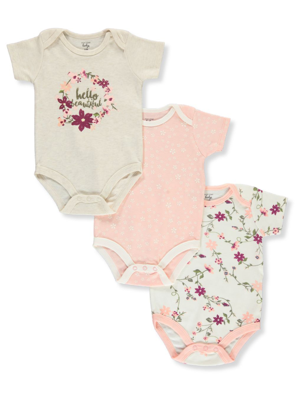 Mon Cheri Baby Baby Girls 3 Pack Bodysuits