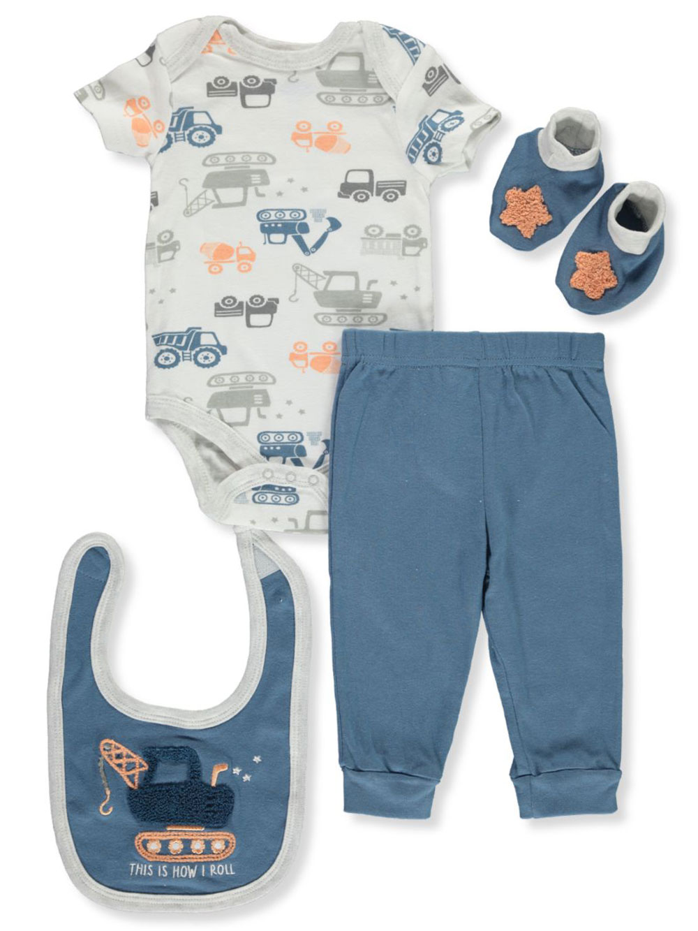 Bon Bebe Baby Boys Construction 4 Piece Layette Set Bon Bebe Baby Boys Construction 4 Piece Layette Set