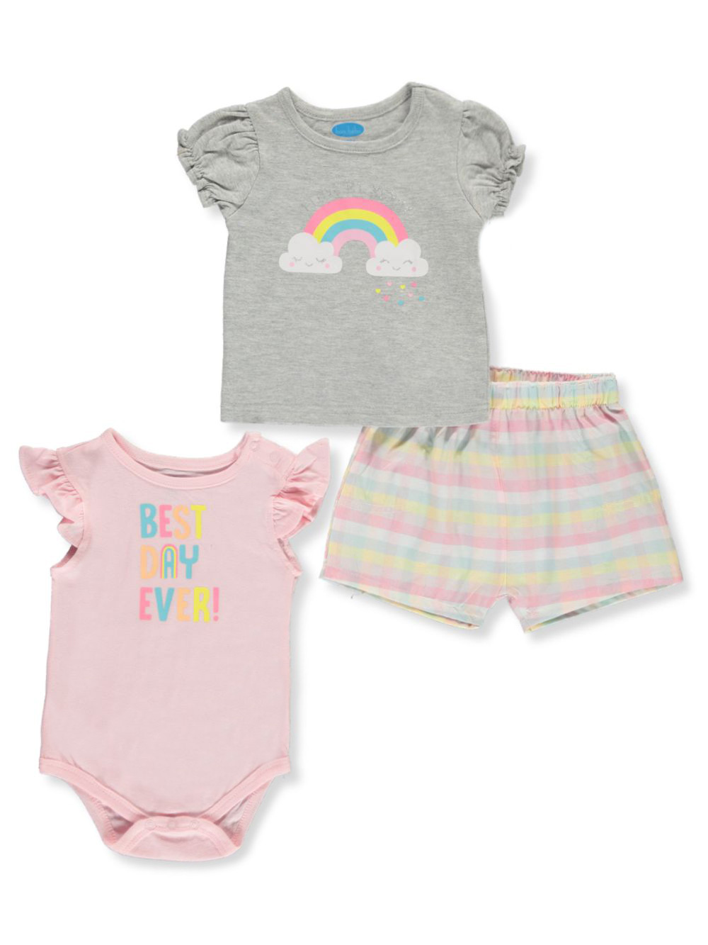 Bon Bebe Baby Girls Rainbow 3 Piece Layette Set Bon Bebe Baby Girls Rainbow 3 Piece Layette Set