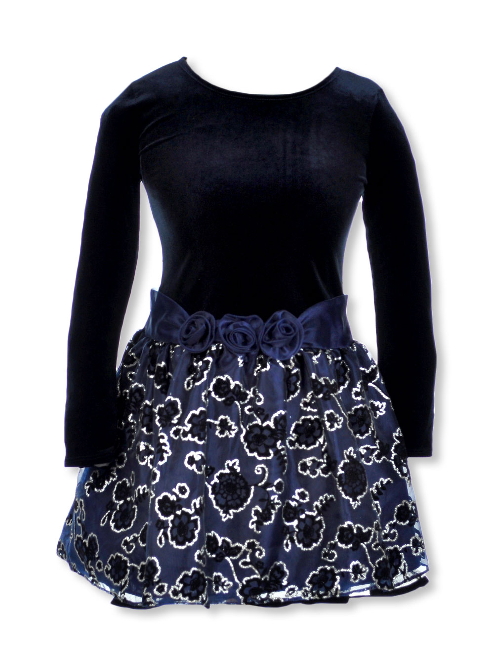 Bonnie Jean Girls' Metallic Rose Dress