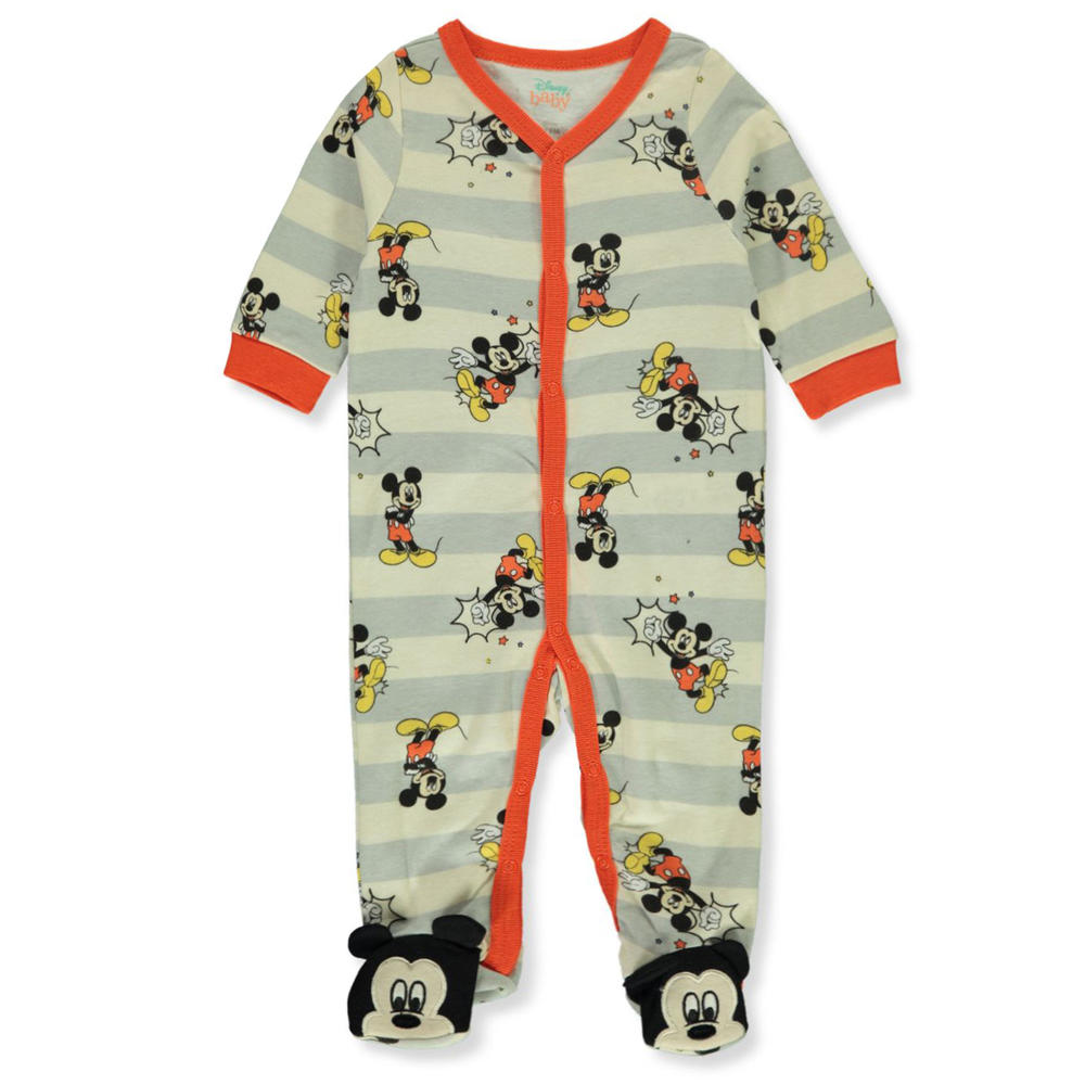 Disney Baby Boys' AOP Mickey Mouse Footed Coveralls